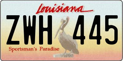 LA license plate ZWH445