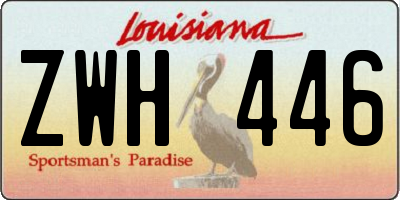 LA license plate ZWH446