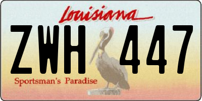 LA license plate ZWH447