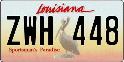 LA license plate ZWH448