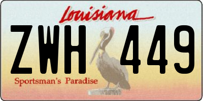LA license plate ZWH449