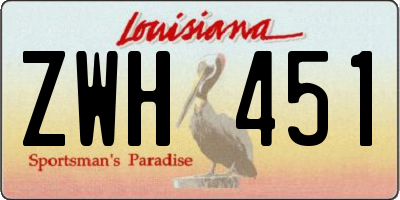 LA license plate ZWH451