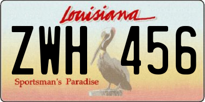 LA license plate ZWH456