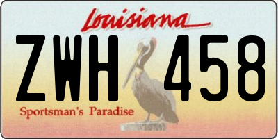 LA license plate ZWH458