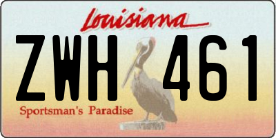 LA license plate ZWH461