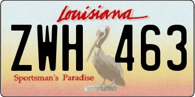 LA license plate ZWH463