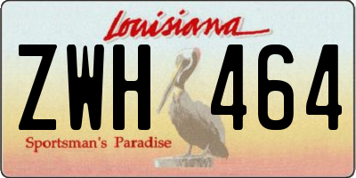 LA license plate ZWH464