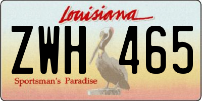 LA license plate ZWH465