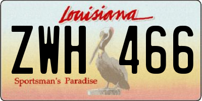 LA license plate ZWH466