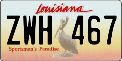 LA license plate ZWH467