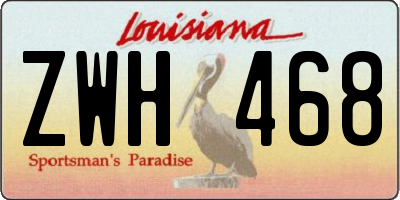 LA license plate ZWH468