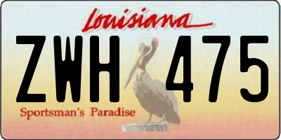 LA license plate ZWH475