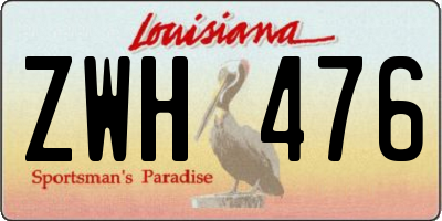 LA license plate ZWH476