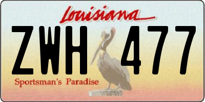 LA license plate ZWH477