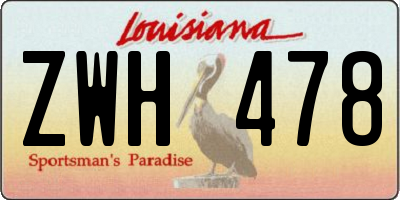 LA license plate ZWH478