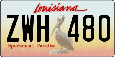 LA license plate ZWH480