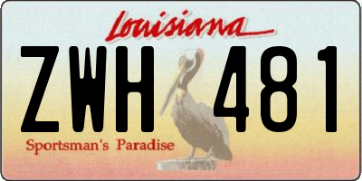 LA license plate ZWH481