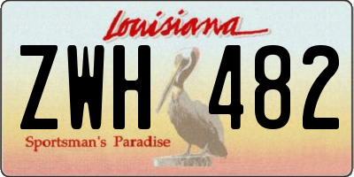 LA license plate ZWH482