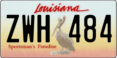 LA license plate ZWH484