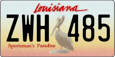 LA license plate ZWH485