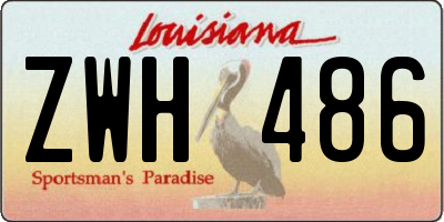 LA license plate ZWH486