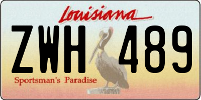 LA license plate ZWH489