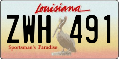 LA license plate ZWH491