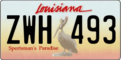 LA license plate ZWH493