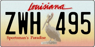 LA license plate ZWH495