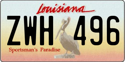 LA license plate ZWH496