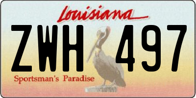 LA license plate ZWH497