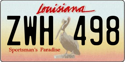 LA license plate ZWH498