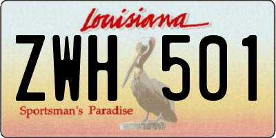 LA license plate ZWH501