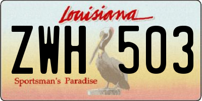 LA license plate ZWH503