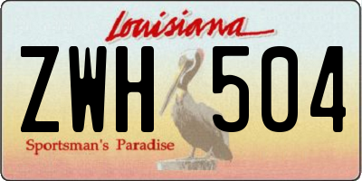 LA license plate ZWH504