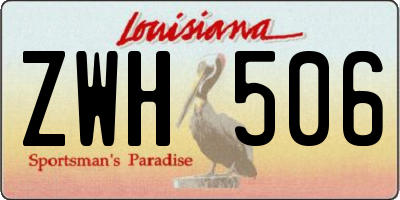 LA license plate ZWH506