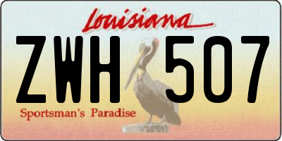 LA license plate ZWH507