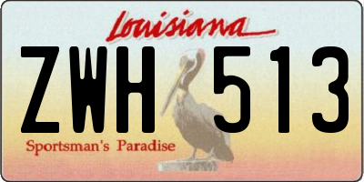 LA license plate ZWH513