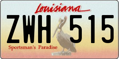 LA license plate ZWH515