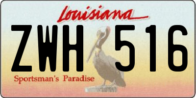 LA license plate ZWH516