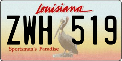 LA license plate ZWH519