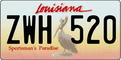 LA license plate ZWH520