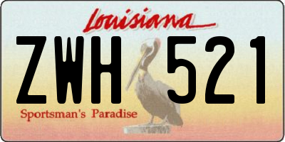 LA license plate ZWH521