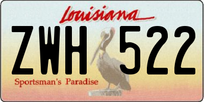 LA license plate ZWH522