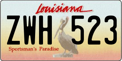 LA license plate ZWH523