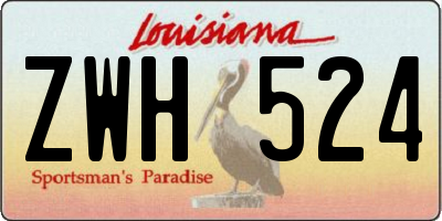 LA license plate ZWH524