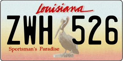 LA license plate ZWH526