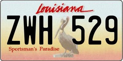 LA license plate ZWH529