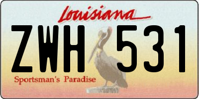 LA license plate ZWH531