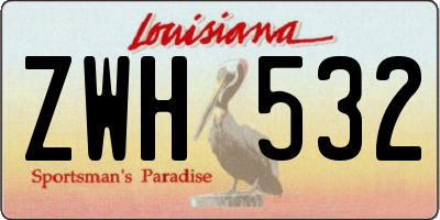 LA license plate ZWH532